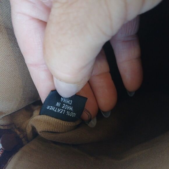 Dillards Woven Insert Brown Leather Bag Satchel Purse Vintage 90s Y2K - Picture 9 of 13